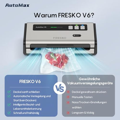 FRESKO Automax V6 Vakuumierer – Automatisch mit Doppelsiegelung