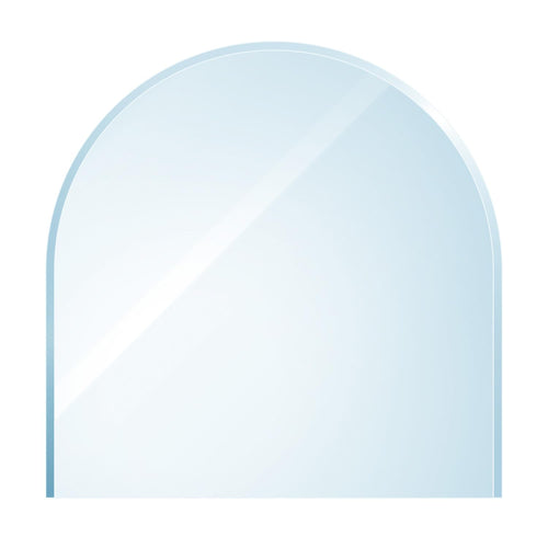 raik Glasplatte Bodenplatte Funkenschutz – 120x130 cm Facette Zunge. Transparente Zungen-Glasplatte mit Facette schützt den Boden vor Funkenflug.