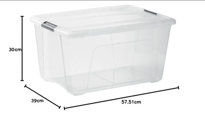 Iris Ohyama NTB-45 Aufbewahrungsboxen - 45L 4er-Set Silber