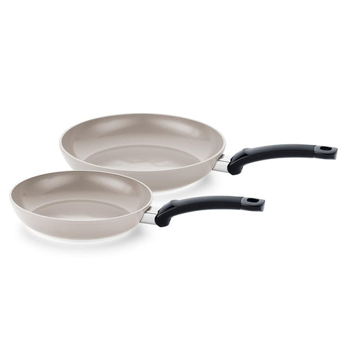 Fissler Ceratal Classic Keramik Pfannen-Set 2-teilig (24+28 cm). Rund, anthrazit, antihaftbeschichtet. Zum Braten von Speisen.