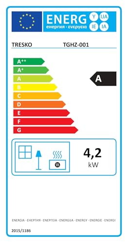TRESKO Infrarot Gasheizung 4200W Gasofen mit Regler – Schwarz