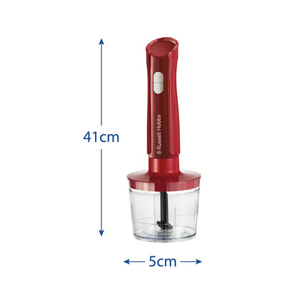 Russell Hobbs Desire 3-in-1 Stabmixer Rot mit Zerkleinerer, 27142-56