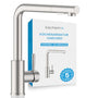 Bächlein Varvaro Küchenarmatur gebürsteter Edelstahl, ausziehbar. Armatur mit ausziehbarem Brausekopf für flexibles Spülen und Reinigen.