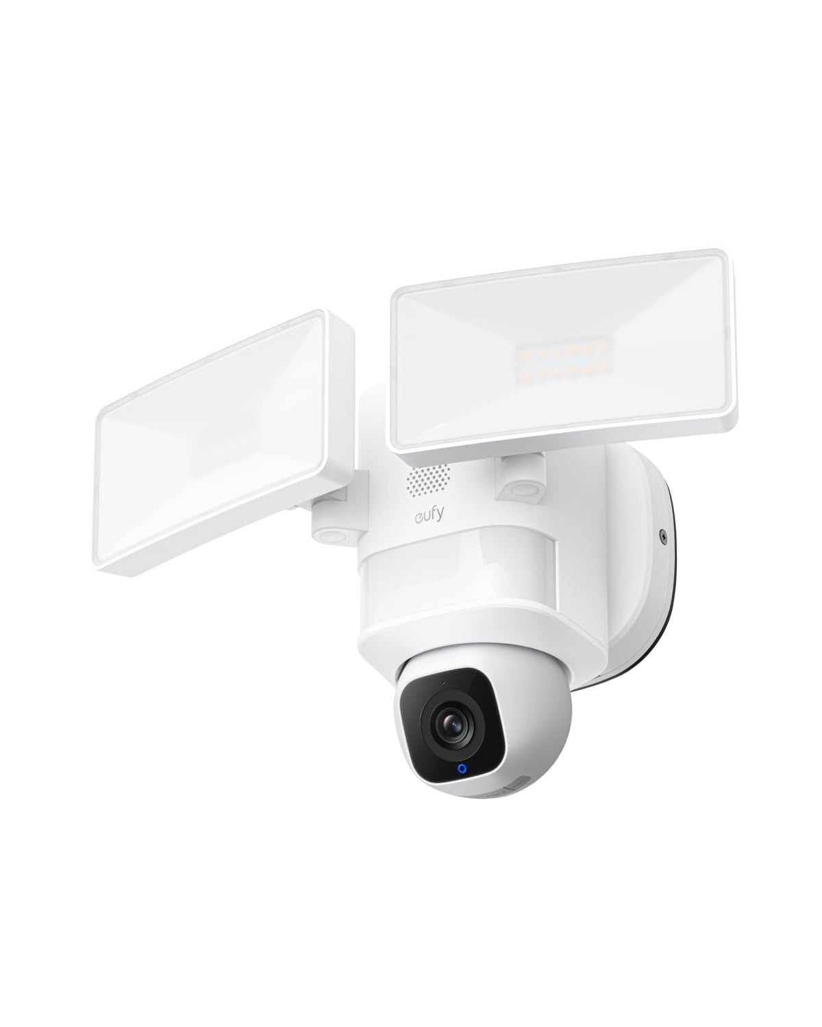 eufy Flutlichtkamera E30 Aussen-Sicherheitskamera - 360° 2K: Weiße Flutlichtkamera für 360° 2K Aussen-Sicherheit.