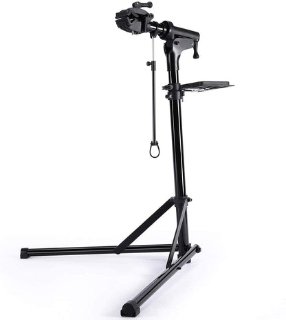 CXWXC Fahrrad-Montageständer RS-100 Aluminium, klappbar bis 40 kg, mit Werkzeugablage und Dreibeinstativ