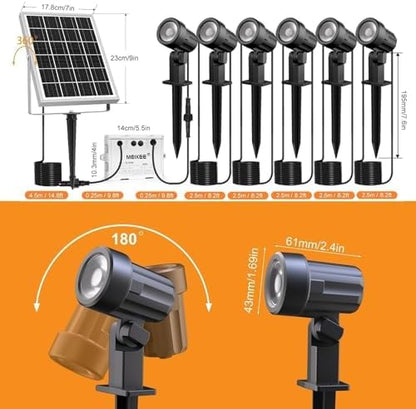 MEIKEE Solarstrahler 6er-Set mit Fernbedienung, 3 Farbtemperaturen