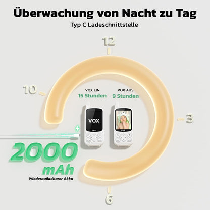 GHB Babyphone mit Kamera ABM800-EU, 720P HD, VOX, Nachtsicht