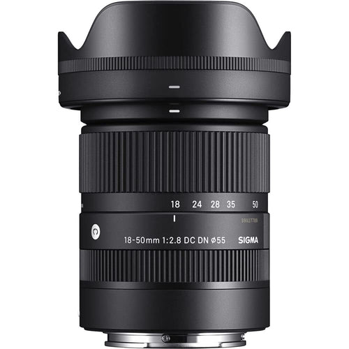 Sigma 18-50mm F2.8 DC DN Contemporary Objektiv für Sony-E. Schwarzes Standardzoom für APS-C. Konstante F2.8 Blende.