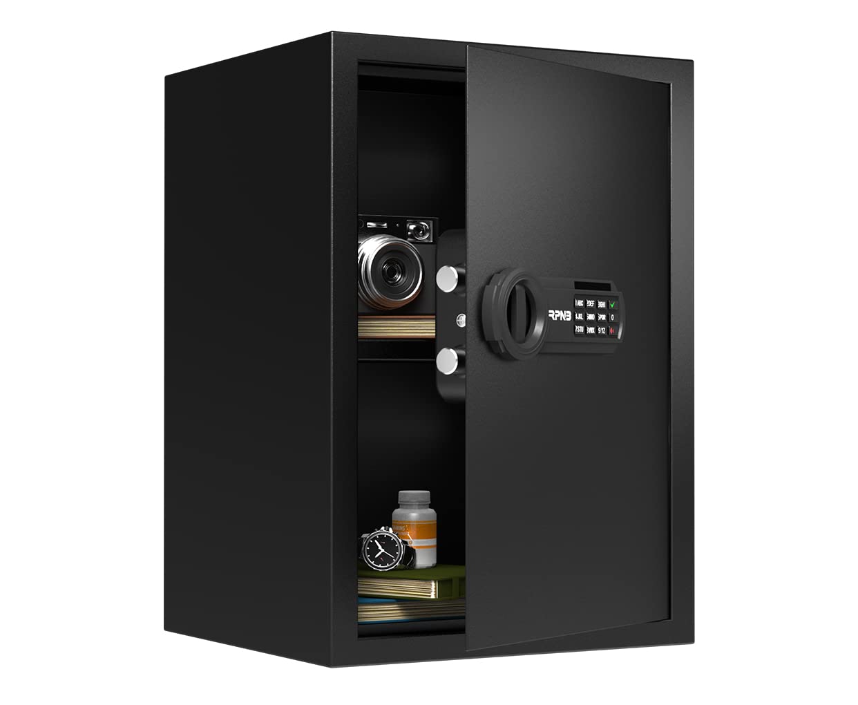 RPNB Luxus Elektronischer Tresor Zifferntastatur 51L. Rechteckiger Stahlsafe mit digitaler Zifferntastatur zum Schutz von Wertsachen.