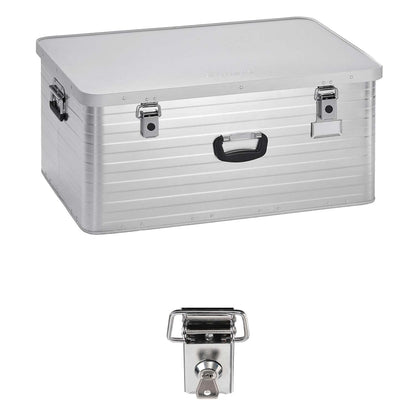 Enders Alubox 130 Liter Transport- Lagerbox - Schloss Set: Silberne, rechteckige Box für sicheren Transport & Lagerung, inkl. Schloss.