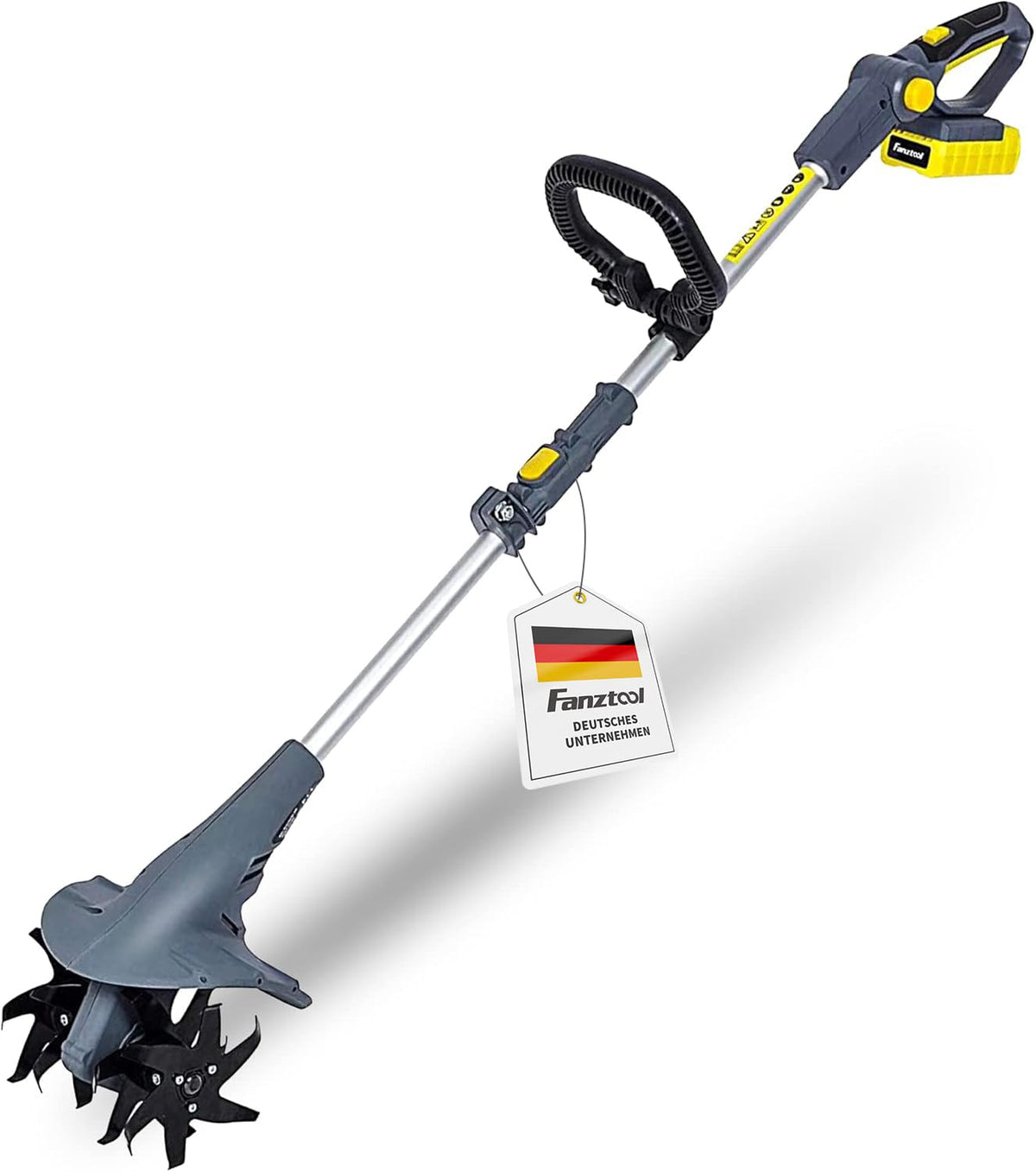 FANZTOOL AK0019 Akku-Motorhacke 20V inkl. 2,5Ah Akku und Ladegerät – kompakte Gartenfräse zum Bodenlockern
