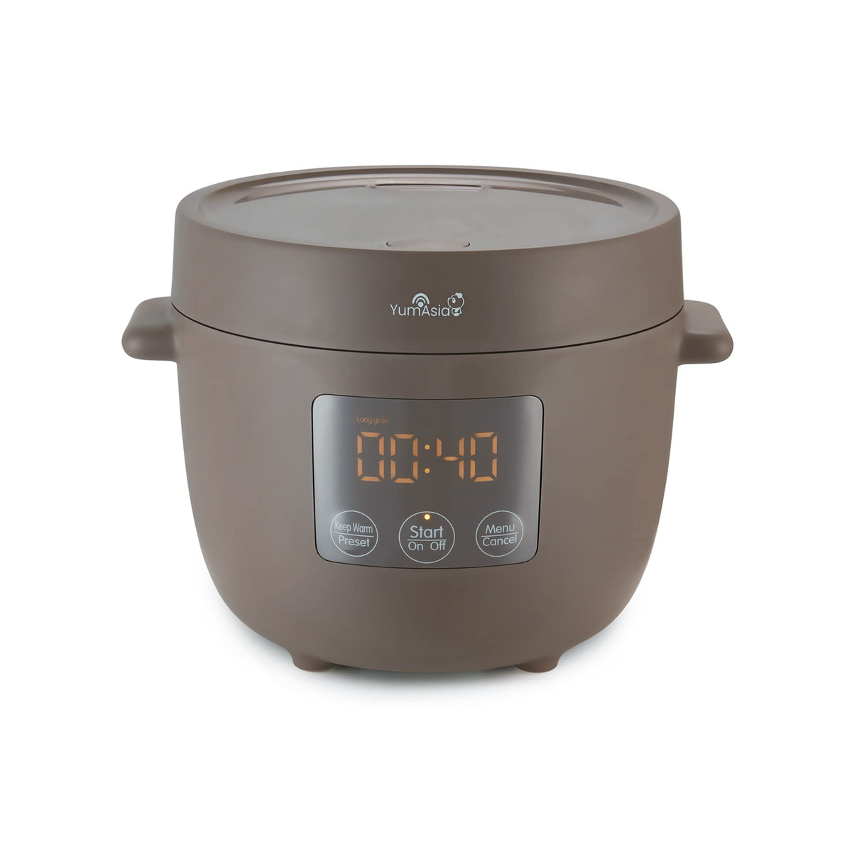 Yum Asia Tsuki Mini-Reiskocher 0.45L Keramikschüssel - Pebble Grey. Grauer Reiskocher mit Keramikschüssel, kocht 3 Tassen Reis für 1-2 Personen.