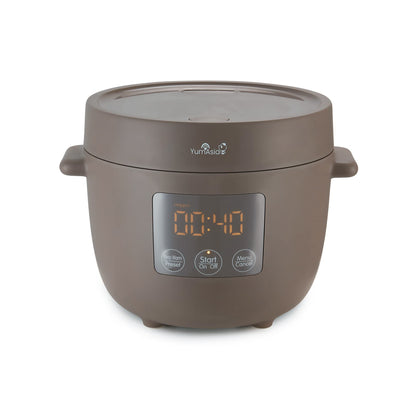 Yum Asia Tsuki Mini-Reiskocher 0.45L Keramikschüssel - Pebble Grey. Grauer Reiskocher mit Keramikschüssel, kocht 3 Tassen Reis für 1-2 Personen.