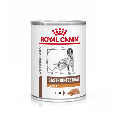 Royal Canin VET Gastrointestinal Low Fat Mousse Hunde 12x420g, braune Mousse. Diätfuttermittel bei Verdauungsstörungen, fettarm.