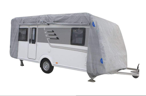 Wohnwagen Schutzhülle Abdeckhaube - Grösse M (550x250x220cm): Textile Abdeckung für Schutz vor Witterung und Schmutz.