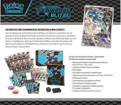 Pokémon Top-Trainer-Box Karmesin & Purpur Schwarze Blitze Zekrom