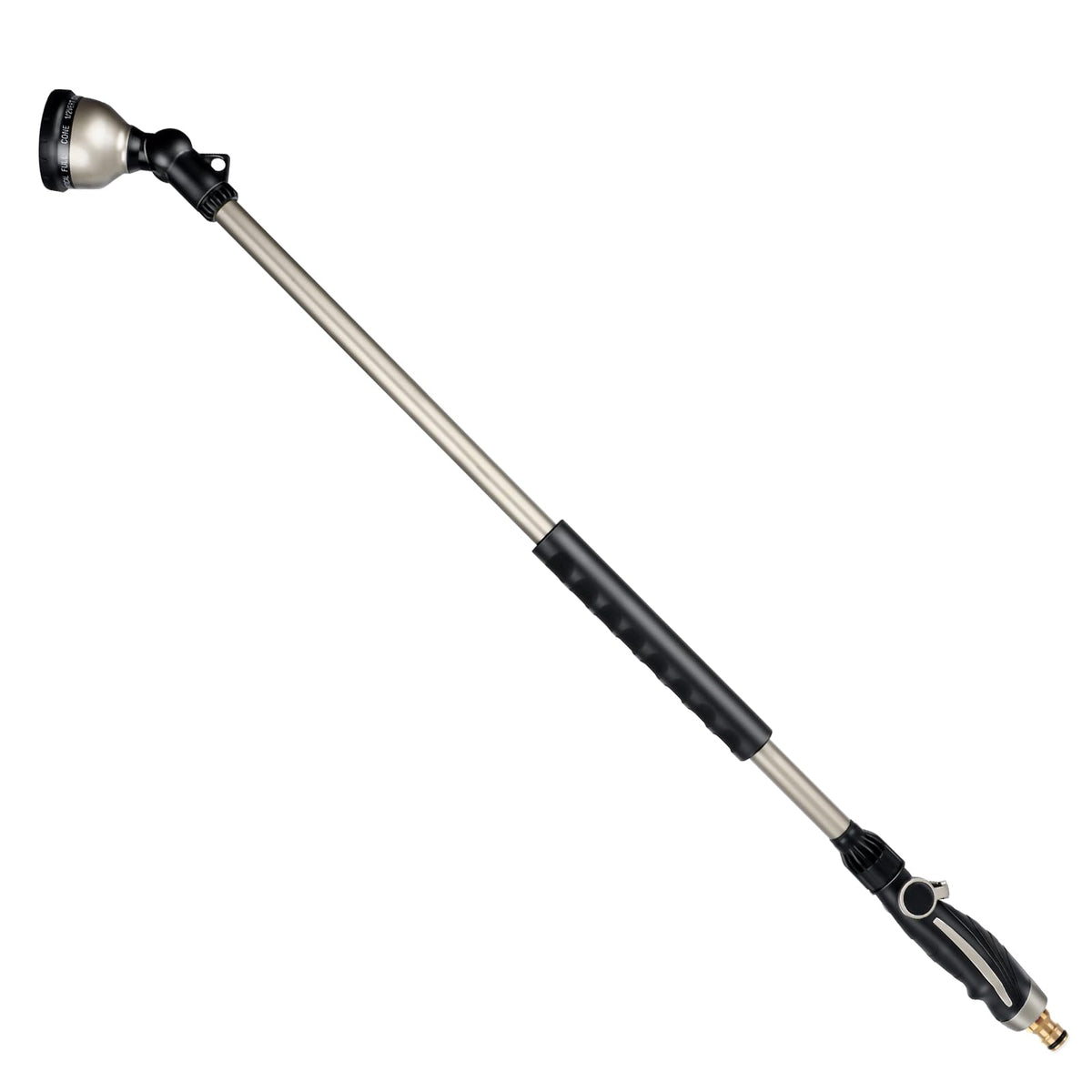 RESTMO Giessstab 92 cm aus Metall, Gartenbrause mit 10 Sprühmustern – langes Aluminiumrohr, schwenkbarer Sprühkopf