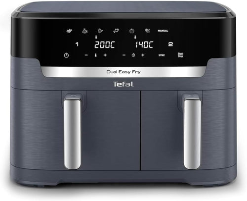 Tefal Dual Easy Fry XXL Heissluftfritteuse - 11L Grau EY942BE0. Zum fettarmen Frittieren, Backen, Braten mit Heissluft.