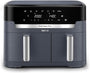 Tefal Dual Easy Fry XXL Heissluftfritteuse - 11L Grau EY942BE0. Zum fettarmen Frittieren, Backen, Braten mit Heissluft.
