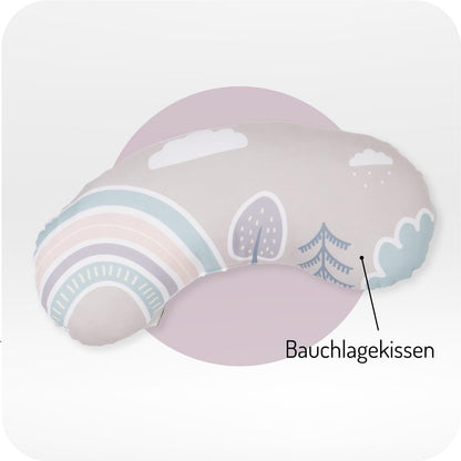 MoMi Pastel Spielbogen mit Krabbelmatte 3-in-1 und Bällchenbad