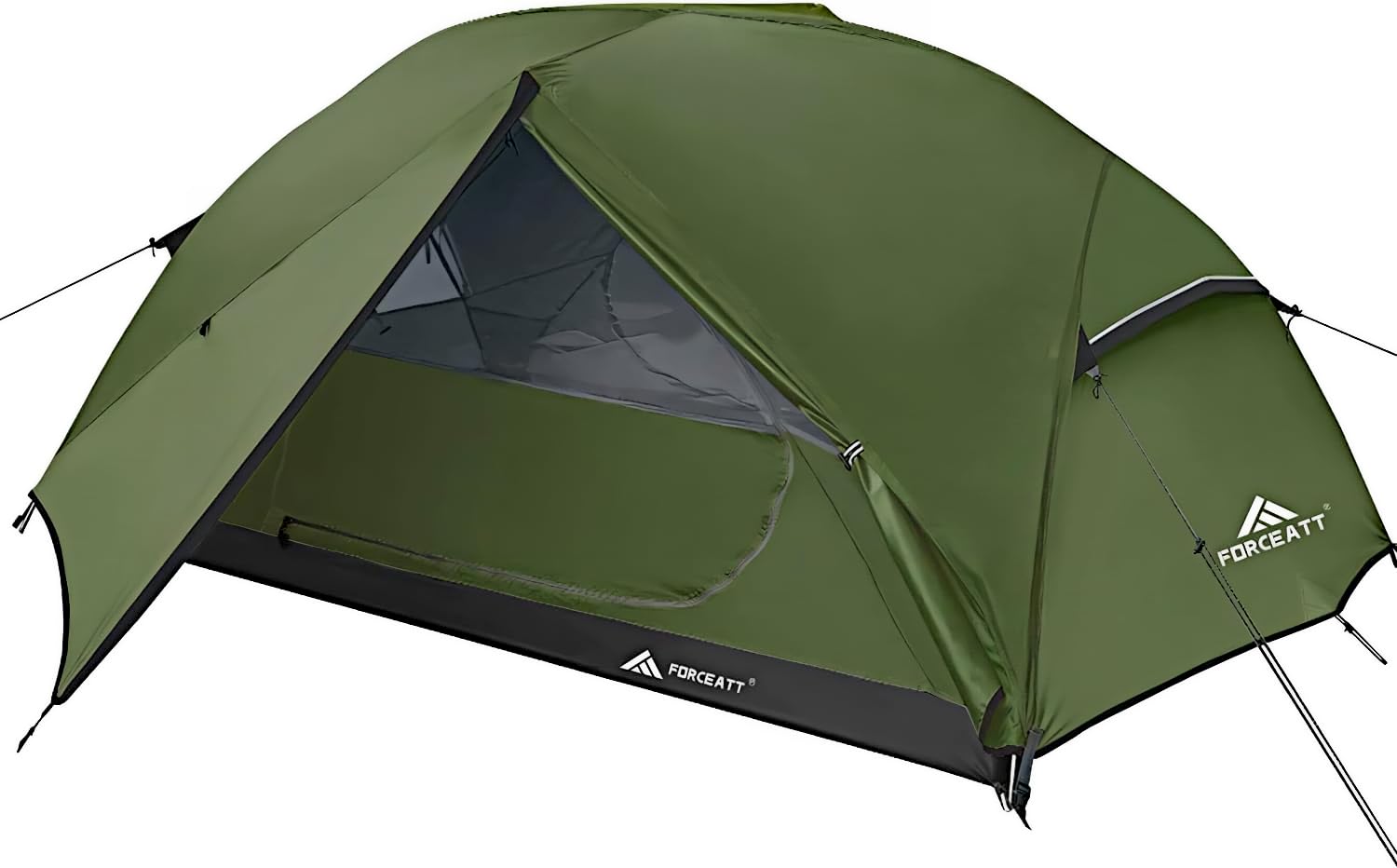 Forceatt Zelt 2P Ultraleicht Campingzelt 3-4 Saison - Dunkelgrün. Dunkelgrünes 2P Zelt. Ultraleicht. Bietet Schutz beim 3-4 Saison Camping.