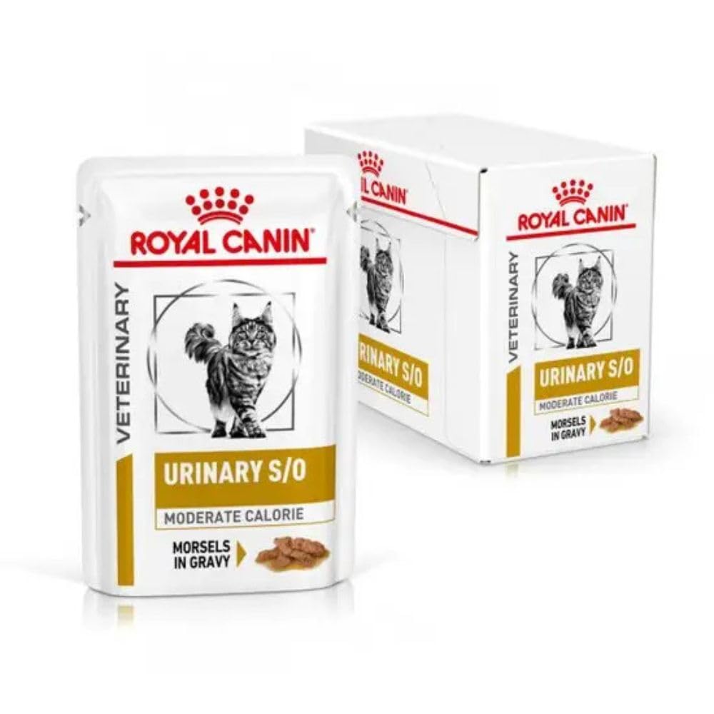 Royal Canin Veterinary Urinary s/o Moderate Calorie Katze 4x12x85g. Feuchtfutter, bräunlich. Für Harnwege & Kalorienkontrolle.
