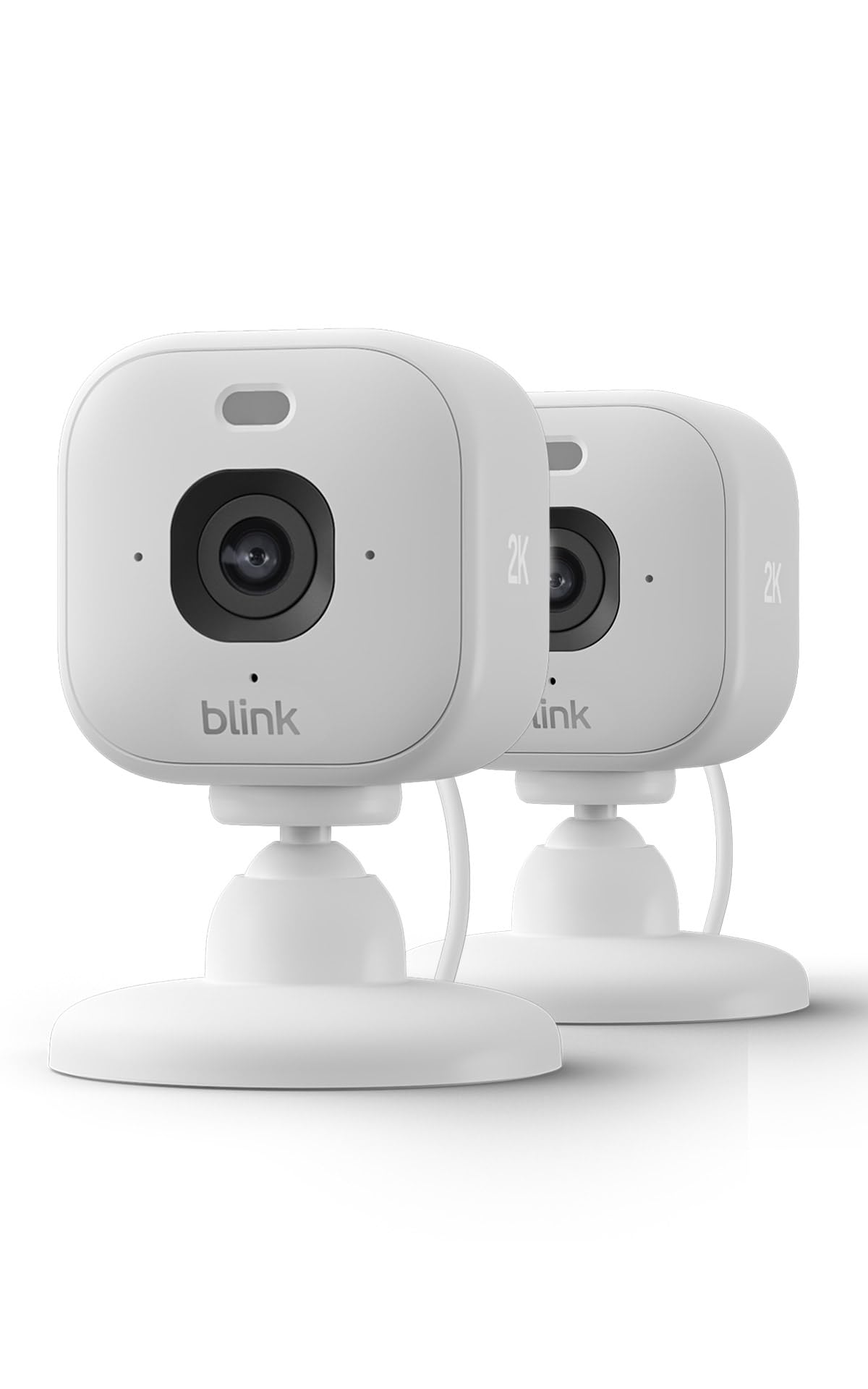 Blink Mini 2K+ Überwachungskamera mit Farbnachtsicht, 2er-Set, Weiss – kompakte Kameras mit Standfuss