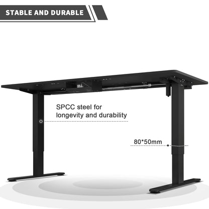 JUMMICO Elektrisches Stehpult Höhenverstellbar 160x80cm - Schwarz