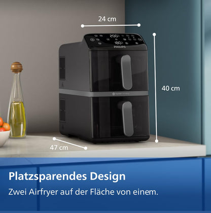 Philips Airfryer NA460/00 Stacked Dual Basket Heissluftfritteuse