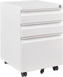 Rollcontainer Aktenschrank abschliessbar 39x50x62 cm weiss. Mobiler, weißer Aktenschrank auf Rollen mit Schloss. Sichert Dokumente im Büro.