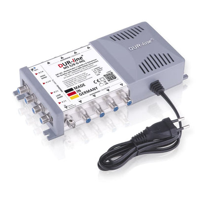 DUR-line MS 5/8 G-HQ SAT Multischalter - 8 Teilnehmer. Kompaktes, silbernes Metallgehäuse. Verteilt 5 SAT-Signale an 8 Teilnehmer.