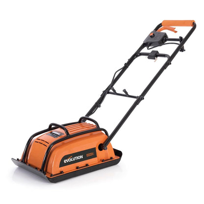 Evolution Power Tools H320-E Hulk Elektro-Rüttelplatte 230 V mit Griff zur Bodenverdichtung