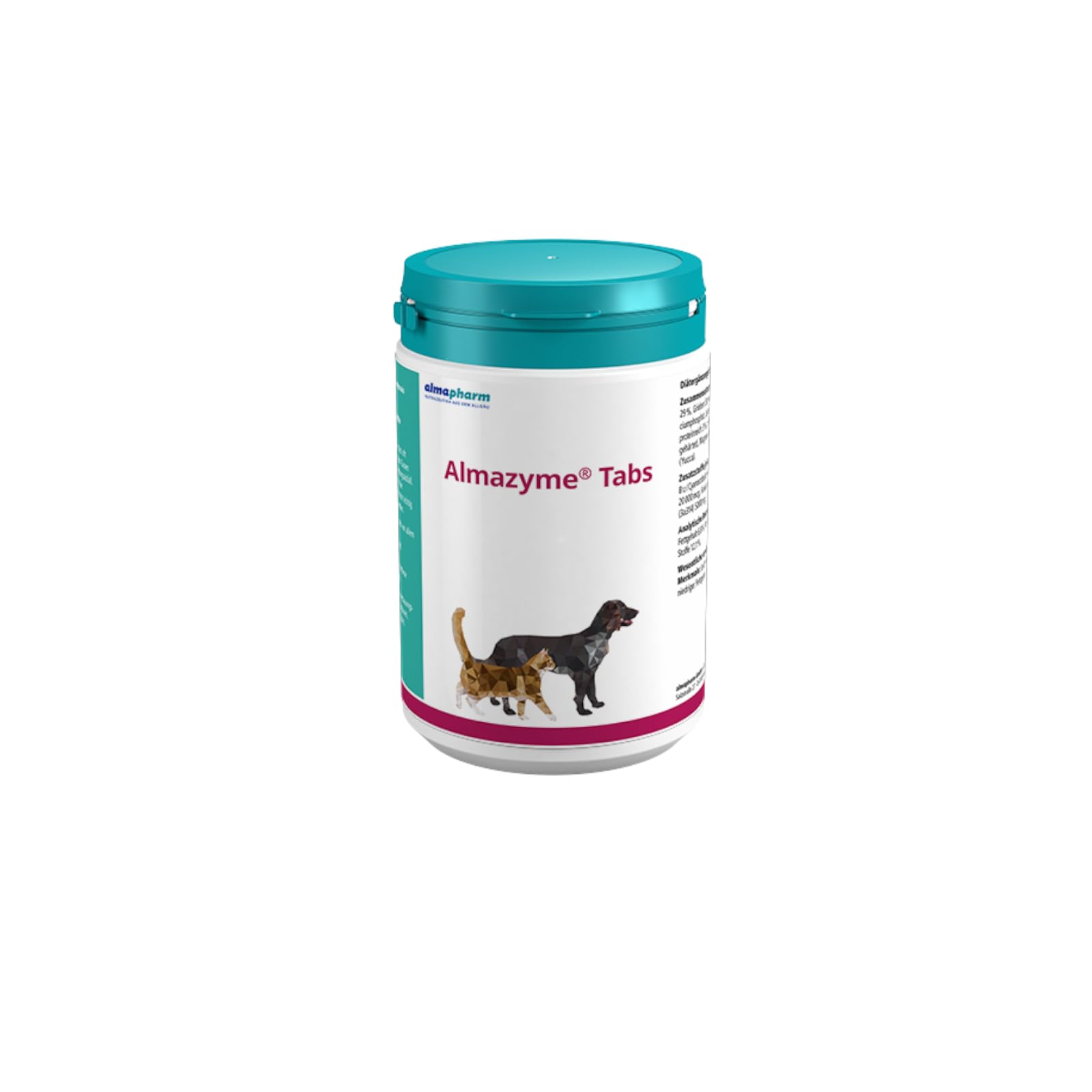 almapharm Almazyme Verdauungs-Ergänzung Hunde Katzen - 600 Tabs: Runde, helle Tabletten zur Unterstützung der Verdauung.