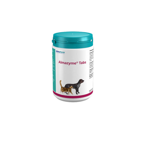almapharm Almazyme Verdauungs-Ergänzung Hunde Katzen - 600 Tabs: Runde, helle Tabletten zur Unterstützung der Verdauung.