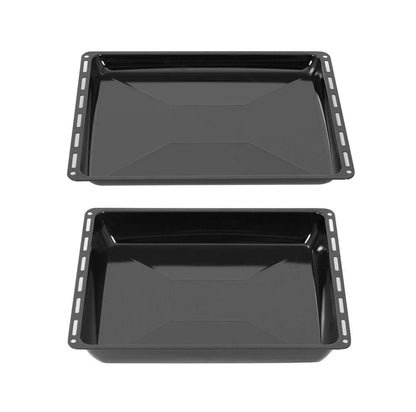 ICQN Backblech-Set emailliert 422 × 375 mm für Electrolux, AEG, IKEA, schwarz, 2-teilig