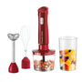 Russell Hobbs Desire 3-in-1 Stabmixer Rot mit Zerkleinerer, 27142-56 – rotes Gehäuse und Edelstahl-Pürierstab