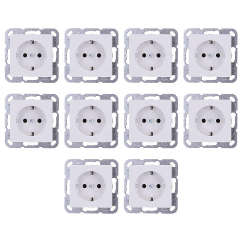 Gira 418803 SCHUKO-Steckdose System 55 Reinweiss glänzend, 10er-Set in Weiss mit glänzender Oberfläche