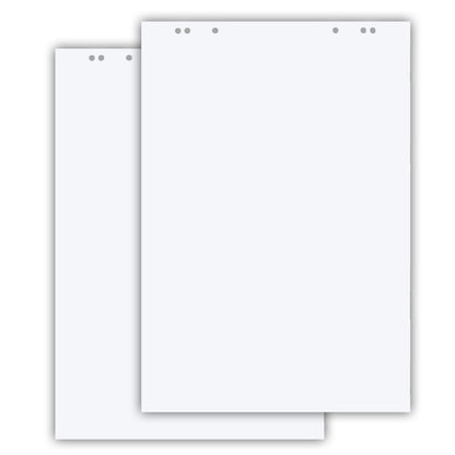 Conipa Flipchartpapier 65x98 cm, 5 Blöcke à 20 Blatt, blanko, 80 g/m², weiss, 6-fach gelocht