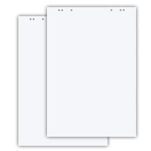 Conipa Flipchartpapier 65x98 cm, 5 Blöcke à 20 Blatt, blanko, 80 g/m², weiss, 6-fach gelocht