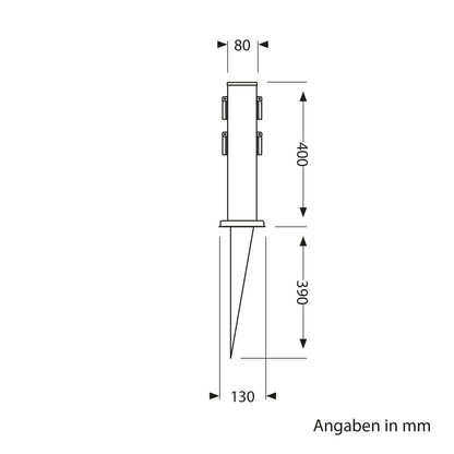 ledscom.de Garten-Steckdosen-Säule Polly, 4-fach, IP44, schwarz