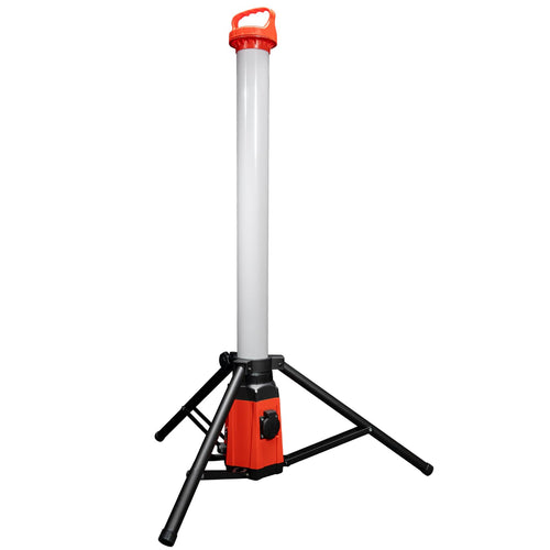 Grafner Profi LED Tower Baustrahler 360° – 100W, 7500 Lumen. Hoher Tower für 360° Ausleuchtung von Baustellen.