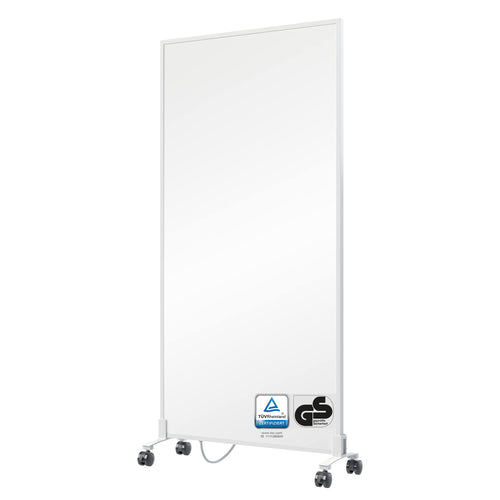 BR Bringer Infrarotheizung Standgerät mobil 1200W weiss. Weisser, rechteckiger Heizkörper auf Standfuß. Beheizt Räume mobil mit 1200W Infrarotstrahlung.