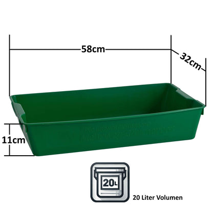 BURI Gärtnerbox Pflanzschale 6er Set grün 58x32x11 cm Anzuchtschale