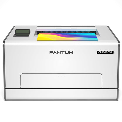 PANTUM CP2100DW Farblaserdrucker Duplex WLAN LAN USB. Kompakter, weißer Laserdrucker für Farbausdrucke und beidseitigen Dokumentendruck.