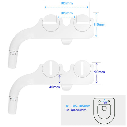SAMODRA Bidet-Aufsatz B007, nicht elektrisch, Doppeldüsen, links