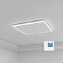 SmartHeat Decken-Infrarotheizung 400W LED + Thermostat. Weiße, flache Platte. Heizt, beleuchtet (LED) & regelt Temp.