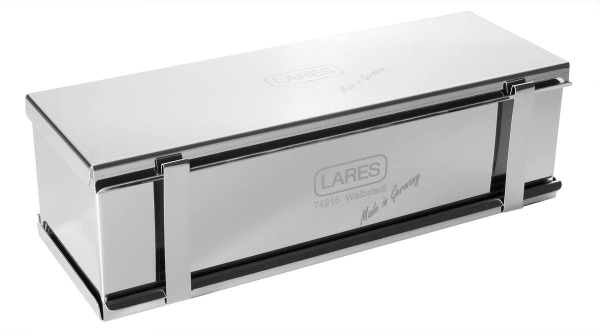 Lares Toastbrotform Edelstahl mit Teiler 30 x 10 x 9 cm, rechteckige Kastenform mit Deckel
