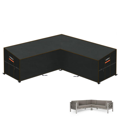HEIMUNI Gartenmöbel-Abdeckung L-Form Lounge wasserdicht 255x255x100 aus 420D Oxford-Gewebe mit PU-Beschichtung