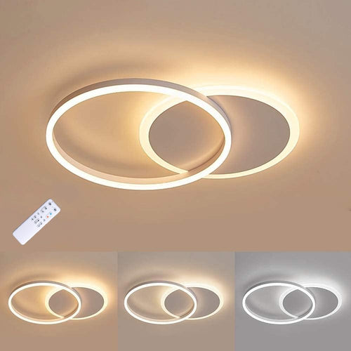MOUNM LED Deckenleuchte Dimmbar 36W 55x40cm - 3000-6000K. Rechteckige, weiße Leuchte für die Raumbeleuchtung.
