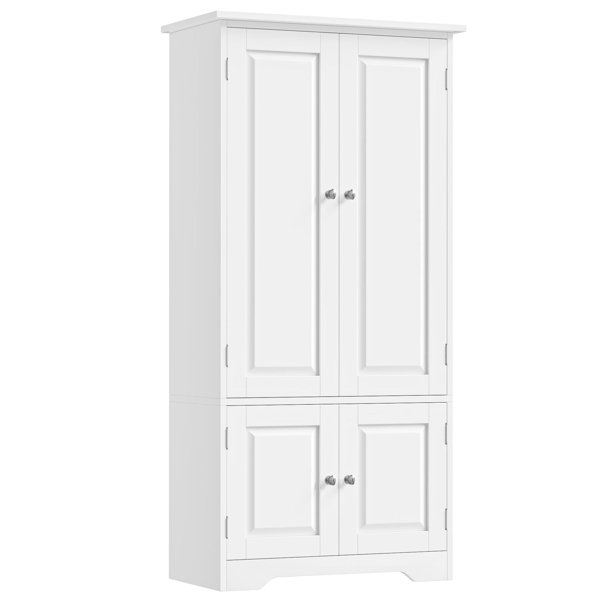 FOREHILL Mehrzweckschrank Hochschrank weiss mit 4 Türen. Hoher, weisser Schrank mit vier Türen. Bietet Stauraum für Bad, Küche, Wohnzimmer.